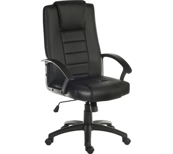 TieDex UK TEKNIK Leader 6987 Bonded Leather Tilting Executive Chair - Black CPT-TIEDEX