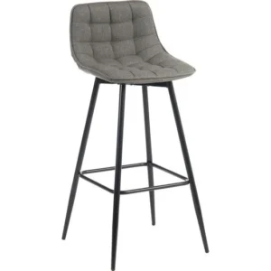 TieDex UK TEKNIK Quilt Fabric Bar Stool Chair - Grey CPT-TIEDEX
