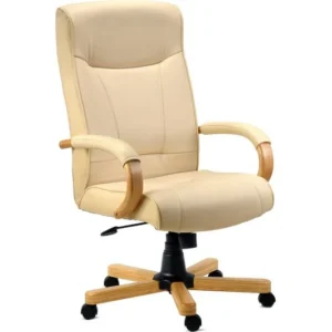 TieDex UK TEKNIK 85 Series 8513 Bonded-leather Reclining Executive Chair - Knightsbridge Cream CPT-TIEDEX