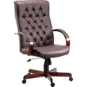 TieDex UK TEKNIK Warwick Bonded-leather Tilting Executive Chair - Burgundy CPT-TIEDEX