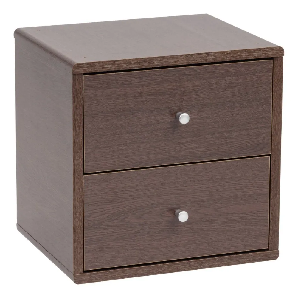 Cube de rangement en bois - 2 tiroirs