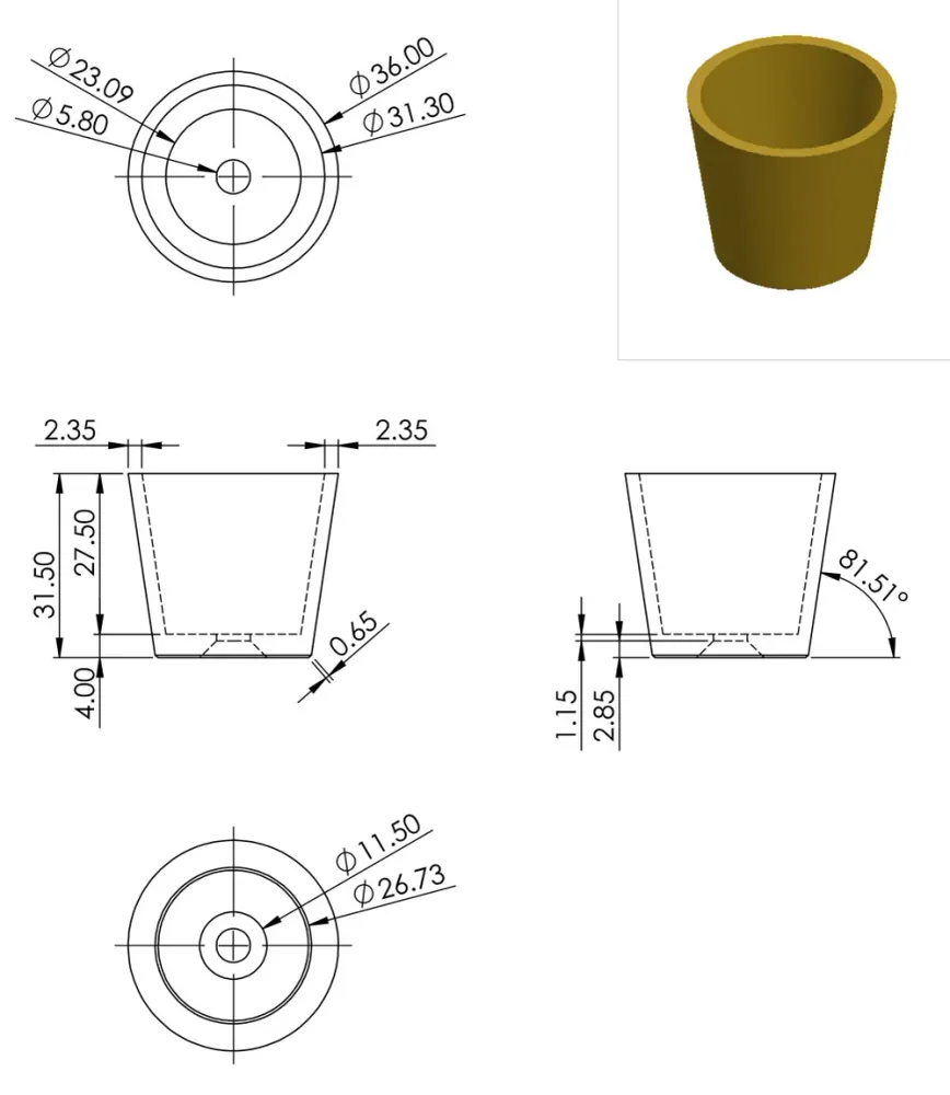 Cuvette de jambe en laiton poli Renoir