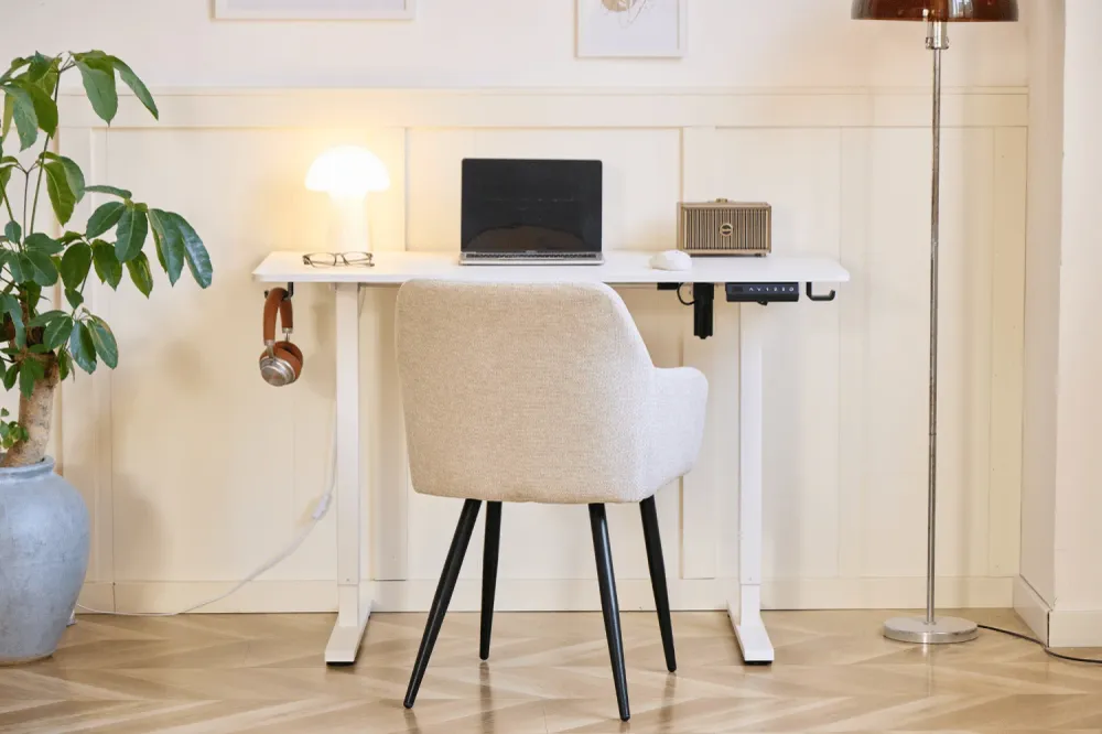 Damian bureau réglable en hauteur bureau 115x60 cm en blanc