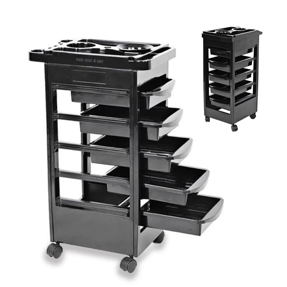 TD® Desserte/ Outils/ Chariot/ Réglables/ de Beauté /de Stockage/ Instrument de Salon de Coiffure/ avec 5 Tiroirs/ Multi-F...