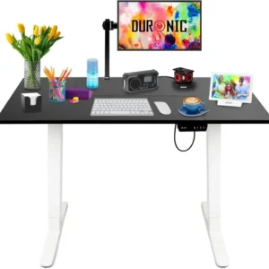 Duronic CD120 WK Bureau Assis-Debout électrique Complet avec Plateau de 120 cm Hauteur Ajustable de 72 à 118 cm Charge max...