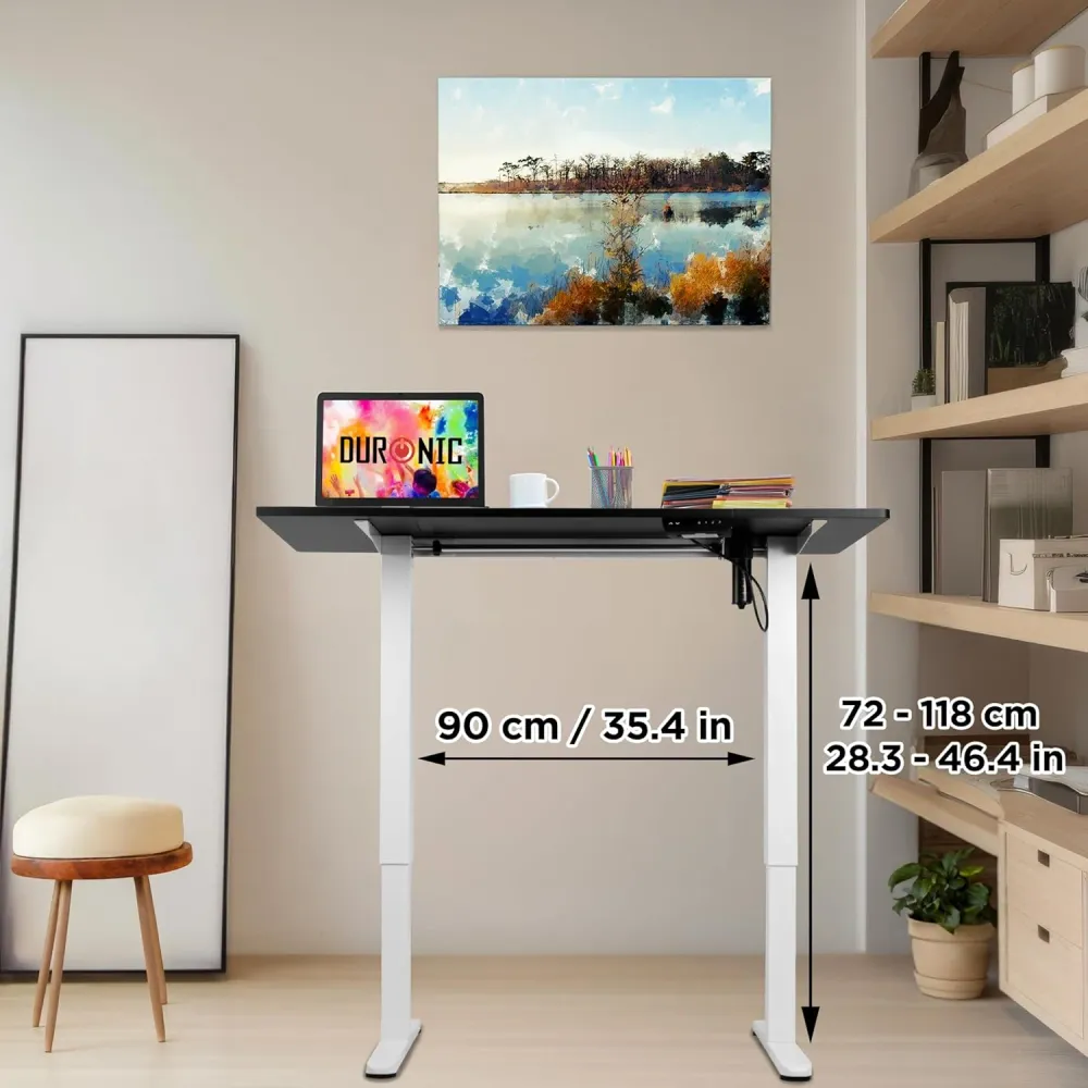 Duronic CD120 WK Bureau Assis-Debout électrique Complet avec Plateau de 120 cm Hauteur Ajustable de 72 à 118 cm Charge max...