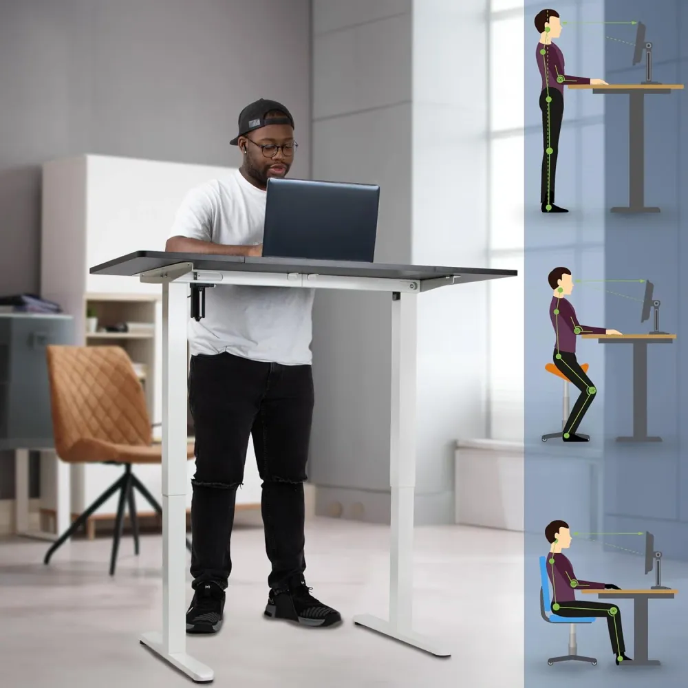Duronic CD120 WK Bureau Assis-Debout électrique Complet avec Plateau de 120 cm Hauteur Ajustable de 72 à 118 cm Charge max...