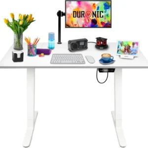 Duronic CD120 WE Bureau Assis-Debout électrique Complet avec Plateau de 120 cm Hauteur Ajustable de 72 à 118 cm Charge max...