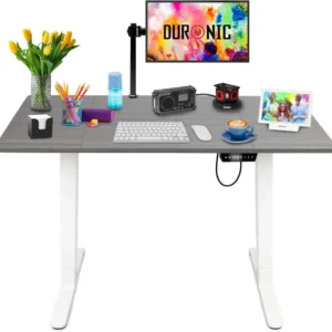 Duronic CD120 WG Bureau Assis-Debout électrique Complet avec Plateau de 120 cm Hauteur Ajustable de 72 à 118 cm Charge max...