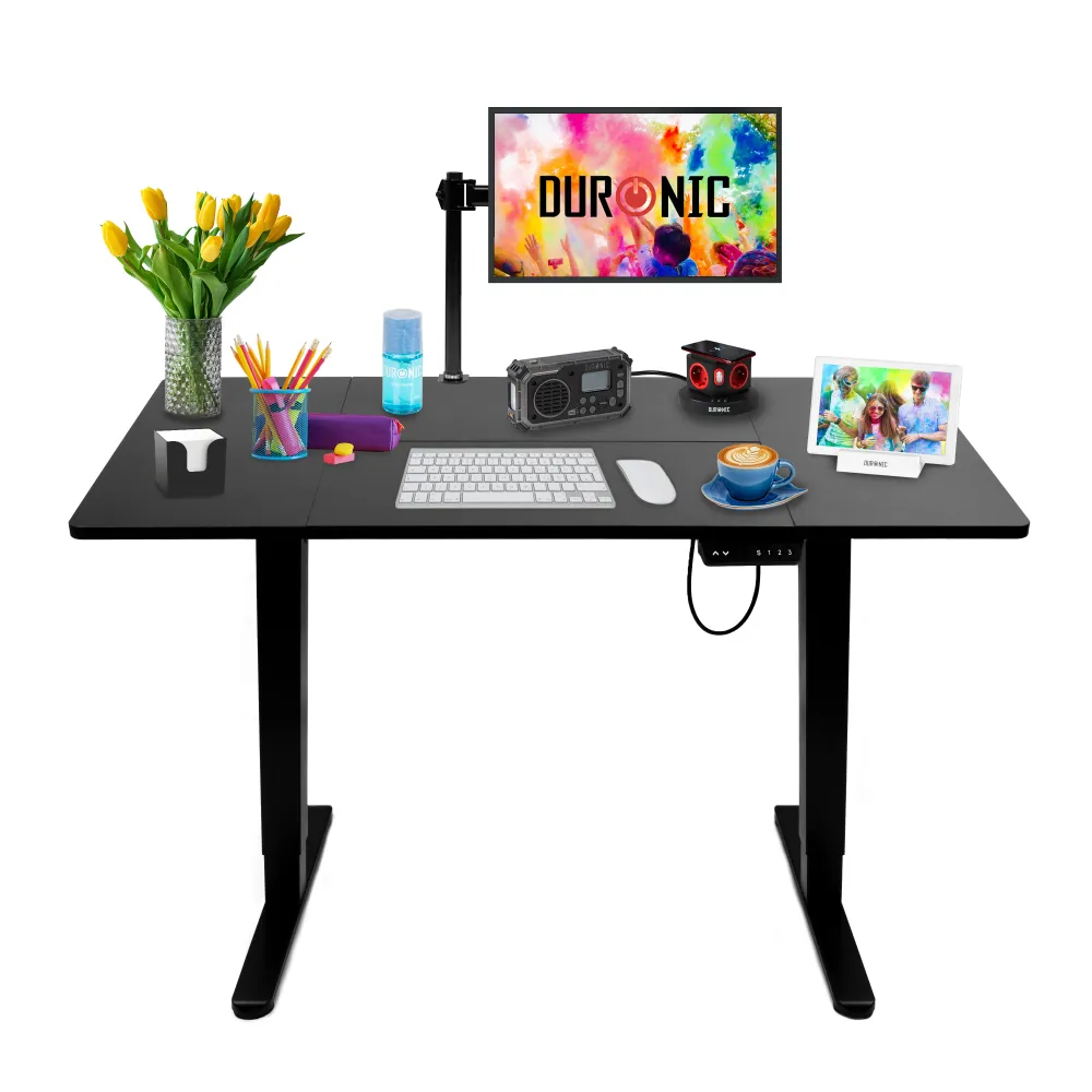 Duronic CD120 BK Bureau Assis-Debout électrique Complet avec Plateau de 120 cm Hauteur Ajustable de 72 à 118 cm Charge max...
