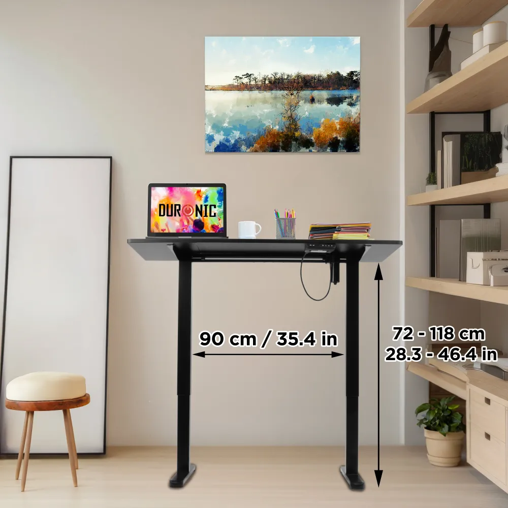 Duronic CD120 BK Bureau Assis-Debout électrique Complet avec Plateau de 120 cm Hauteur Ajustable de 72 à 118 cm Charge max...