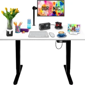 Duronic CD120 BW Bureau Assis-Debout électrique Complet avec Plateau de 120 cm Hauteur Ajustable de 72 à 118 cm Charge max...