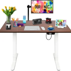 Duronic CD120 WT Bureau Assis-Debout électrique Complet avec Plateau de 120 cm Hauteur Ajustable de 72 à 118 cm Charge max...