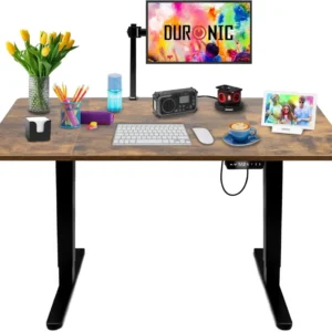 Duronic CD140 BO Bureau Assis-Debout électrique Complet avec Plateau de 140 cm Hauteur Ajustable de 72 à 118 cm Charge max...