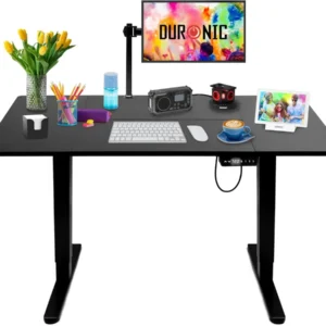 Duronic CD140 BK Bureau Assis-Debout électrique Complet avec Plateau de 140 cm Hauteur Ajustable de 72 à 118 cm Charge max...