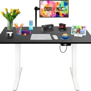 Duronic CD140 WK Bureau Assis-Debout électrique Complet avec Plateau de 140 cm Hauteur Ajustable de 72 à 118 cm Charge max...