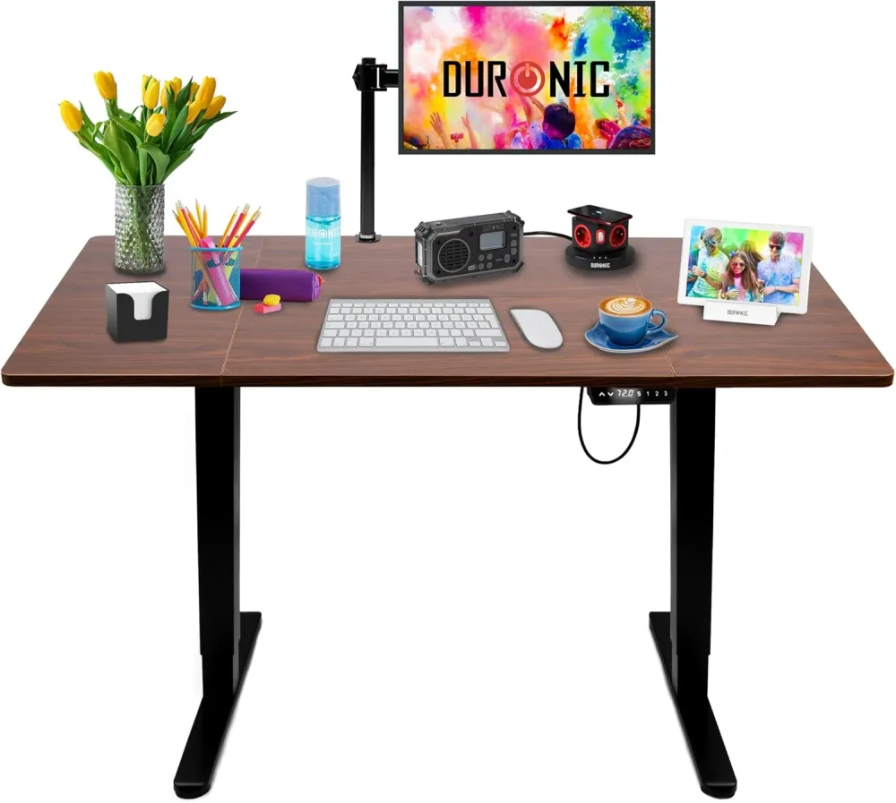Duronic CD140 BT Bureau Assis-Debout électrique Complet avec Plateau de 140 cm Hauteur Ajustable de 72 à 118 cm Charge max...