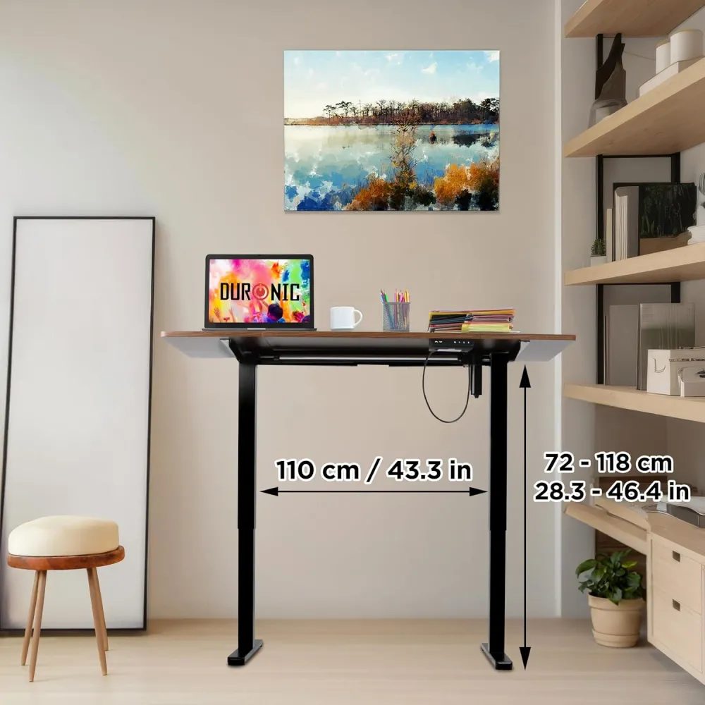 Duronic CD140 BT Bureau Assis-Debout électrique Complet avec Plateau de 140 cm Hauteur Ajustable de 72 à 118 cm Charge max...