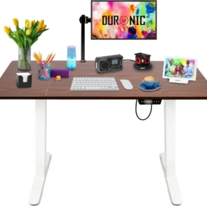 Duronic CD140 WT Bureau Assis-Debout électrique Complet avec Plateau de 140 cm Hauteur Ajustable de 72 à 118 cm Charge max...