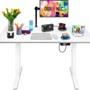 Duronic CD140 WE Bureau Assis-Debout électrique Complet avec Plateau de 140 cm Hauteur Ajustable de 72 à 118 cm Charge max...