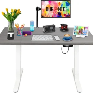 Duronic CD140 WG Bureau Assis-Debout électrique Complet avec Plateau de 140 cm Hauteur Ajustable de 72 à 118 cm Charge max...