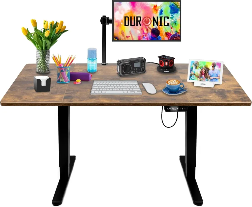 Duronic CD160 BO Bureau Assis-Debout électrique Complet avec Plateau de 160 cm Hauteur Ajustable de 72 à 118 cm Charge max...