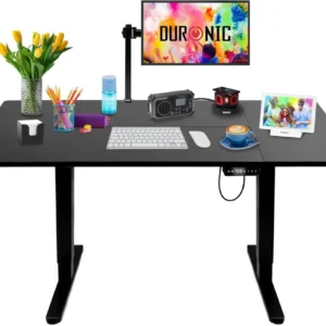 Duronic CD160 BK Bureau Assis-Debout électrique Complet avec Plateau de 160 cm Hauteur Ajustable de 72 à 118 cm Charge max...