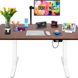 Duronic CD160 WT Bureau Assis-Debout électrique Complet avec Plateau de 160 cm Hauteur Ajustable de 72 à 118 cm Charge max...