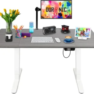 Duronic CD160 WG Bureau Assis-Debout électrique Complet avec Plateau de 160 cm Hauteur Ajustable de 72 à 118 cm Charge max...