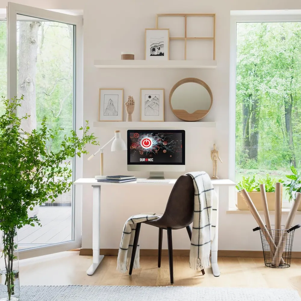 Duronic CD160 WE Bureau Assis-Debout électrique Complet avec Plateau de 160 cm Hauteur Ajustable de 72 à 118 cm Charge max...