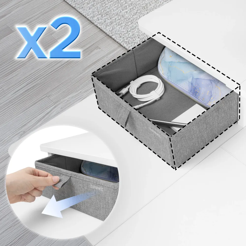 Duronic DD2 WE Planche de 120 cm avec 2 Tiroirs pour Bureau | Compatible avec Plateaux TT120 TT140 TT160 de Duronic | Stru...