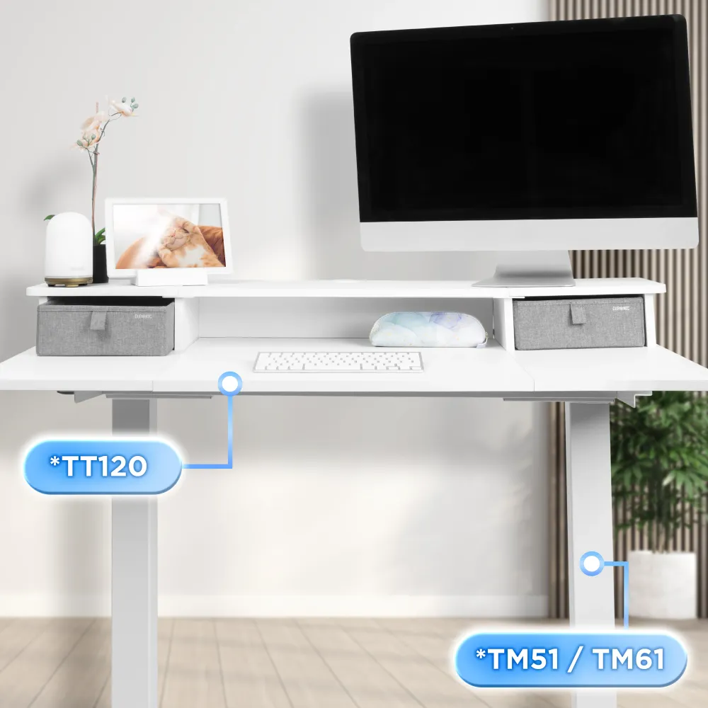 Duronic DD2 WE Planche de 120 cm avec 2 Tiroirs pour Bureau | Compatible avec Plateaux TT120 TT140 TT160 de Duronic | Stru...