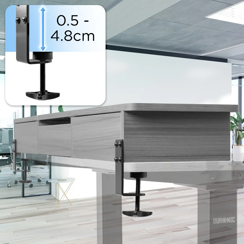 Duronic DD3 GY Planche de 120 cm avec 2 Tiroirs pour Bureau | Compatible avec Plateaux TT120 TT140 TT160 de Duronic | Stru...
