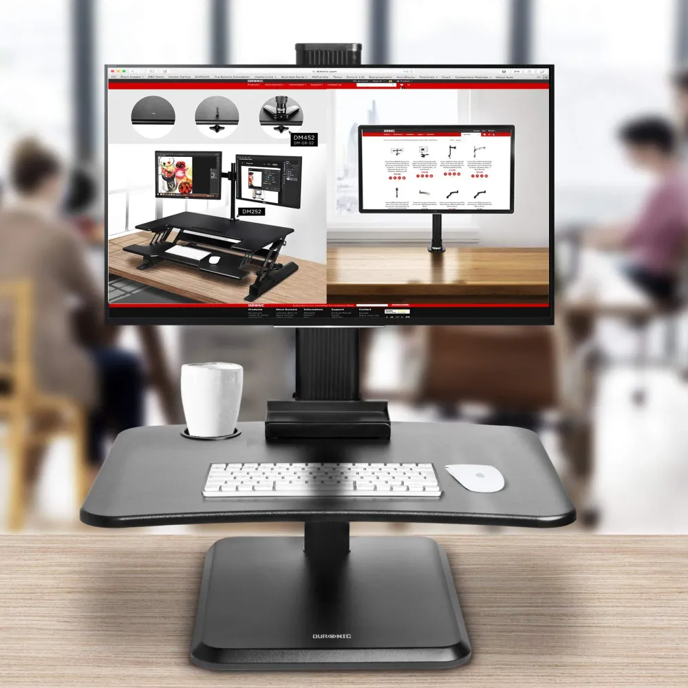 Duronic DM05D14 Poste/Station de Travail Assis-Debout de 65 cm pour écran/Clavier/Souris/avec Support d'écran incorporé -...
