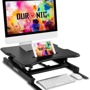 Duronic DM05D18 Poste / Station de travail assis-debout de 55 x 53 cm pour écran / clavier / souris - Hauteur ajustable de...