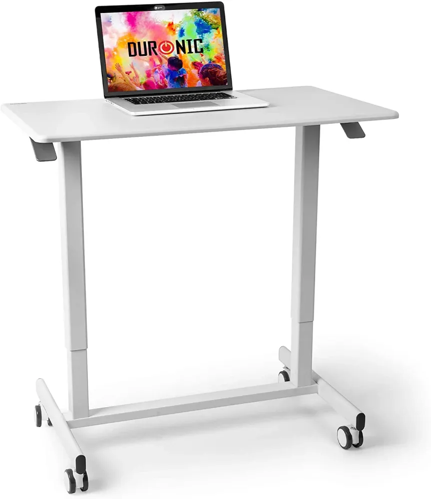 Duronic TM03T Poste de Travail mobile Assis-Debout Hauteur ajustable de 73 à 107 cm Surface de 88 x 50 cm Charge maximale...