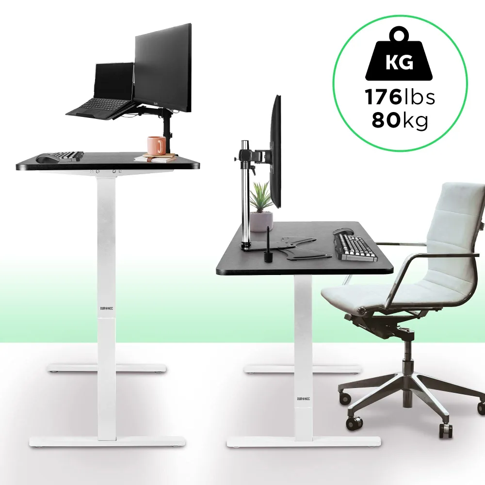 Duronic TM12 WE Bureau Assis-Debout blanc | Structure de bureau à hauteur ajustable 71 - 116 cm | Électrique | Sauvegarde...