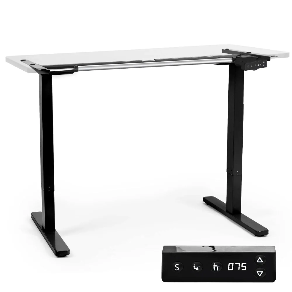 Duronic TM12 BK Bureau Assis-Debout noir | Structure de bureau à hauteur ajustable 71 - 116 cm | Électrique | Sauvegarde d...