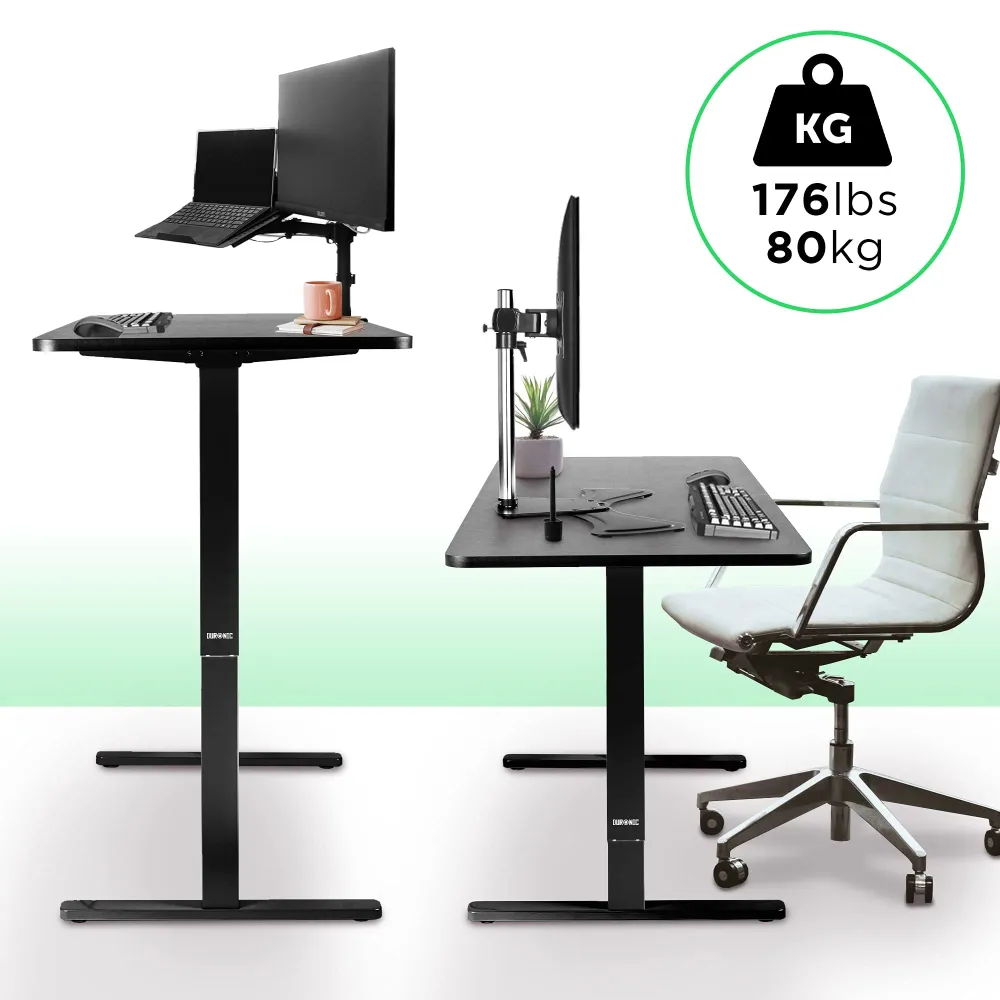Duronic TM12 BK Bureau Assis-Debout noir | Structure de bureau à hauteur ajustable 71 - 116 cm | Électrique | Sauvegarde d...