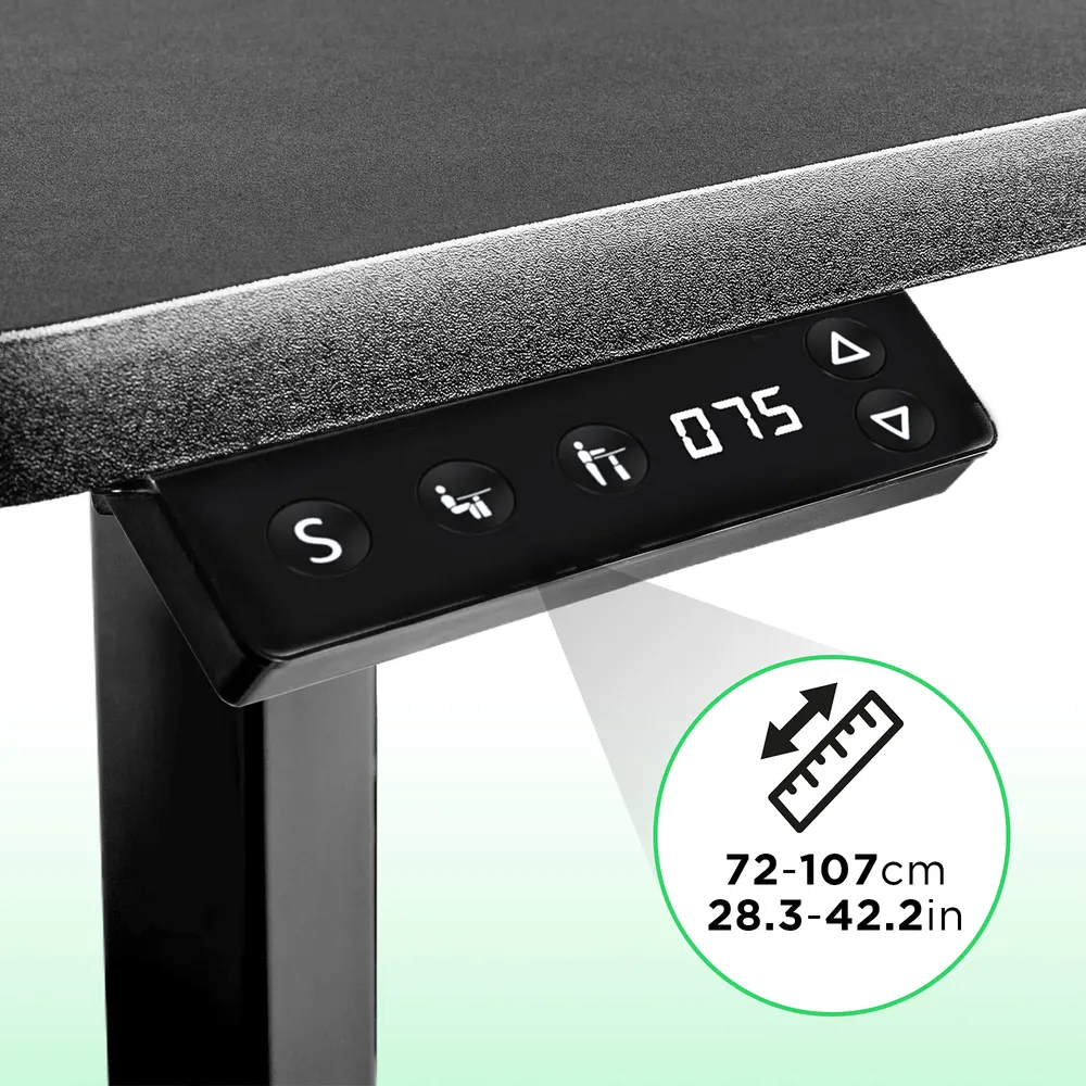 Duronic TM12 BK Bureau Assis-Debout noir | Structure de bureau à hauteur ajustable 71 - 116 cm | Électrique | Sauvegarde d...