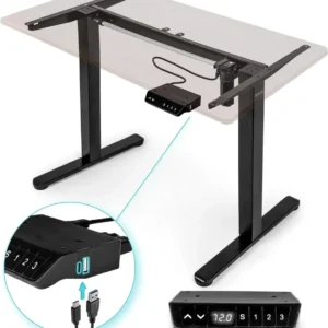 Duronic TM51 BK Structure de Bureau Assis-Debout électrique | Hauteur Ajustable de 72 à 118 cm | Charge maximale de 70 kg...