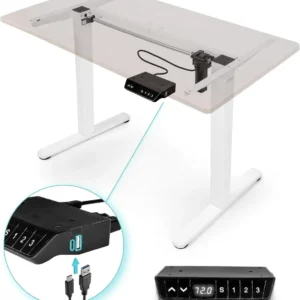 Duronic TM51 WE Structure de Bureau Assis-Debout électrique | Hauteur Ajustable de 72 à 118 cm | Charge maximale de 70 kg...