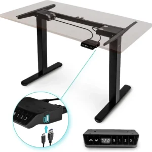 Duronic TM61 BK Structure de Bureau Assis-Debout électrique | Hauteur Ajustable de 72 à 120 cm | Charge maximale de 80 kg...