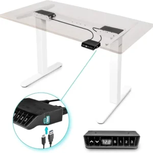 Duronic TM61 WE Structure de Bureau Assis-Debout électrique | Hauteur Ajustable de 72 à 120 cm | Charge maximale de 80 kg...