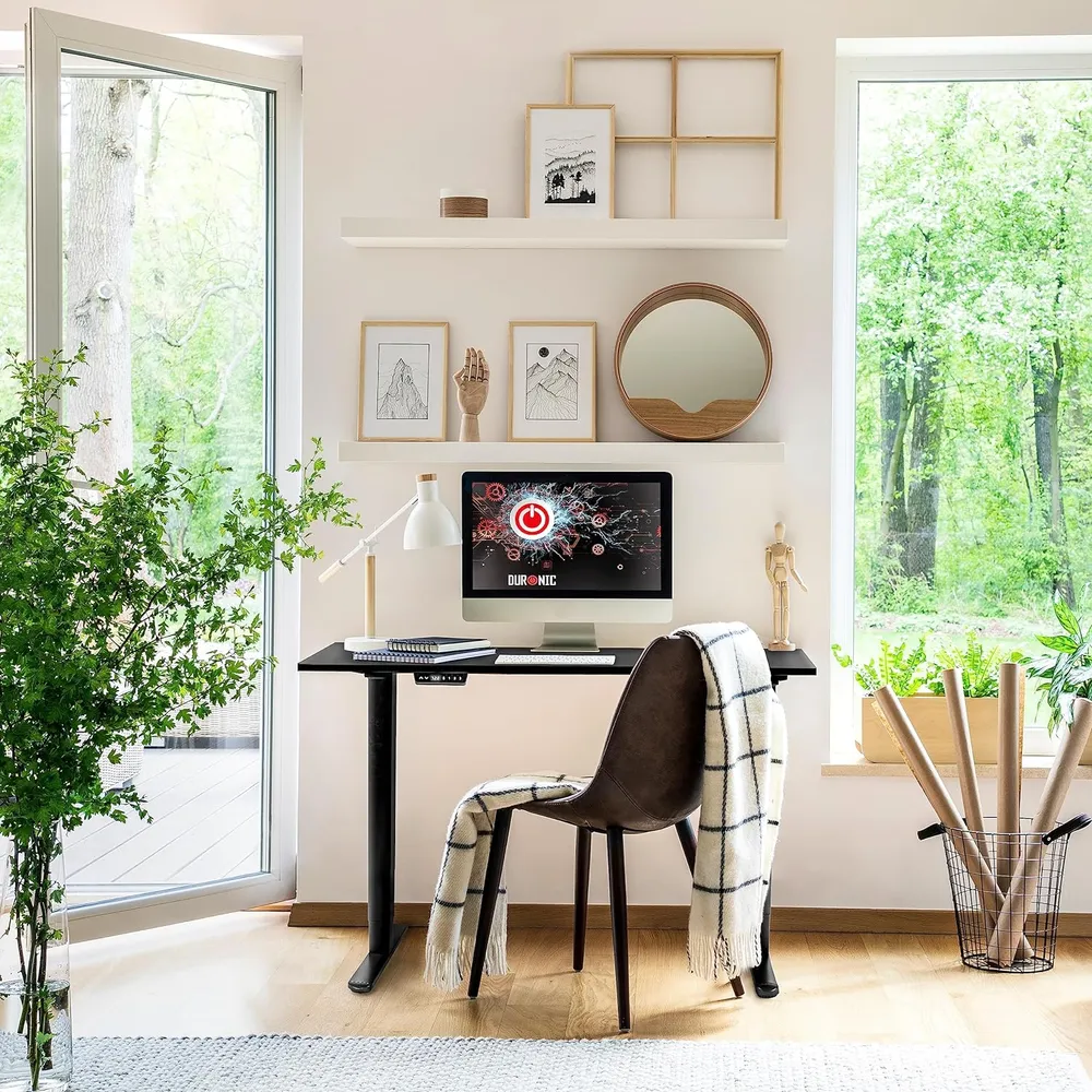 Duronic TT120 BK Plateau pour Bureau Assis Debout de 120 x 60 x 2 cm | Compatible avec la plupart des Structures Assis Deb...