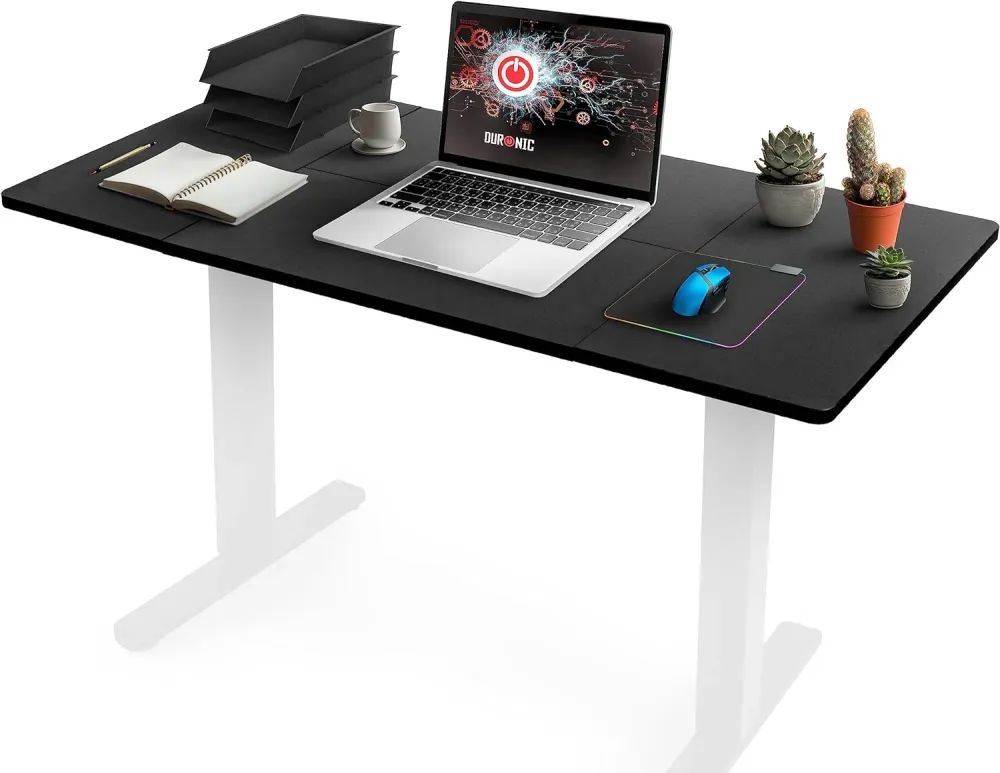 Duronic TT160 BK Plateau pour Bureau Assis Debout de 160 x 60 x 2 cm | Compatible avec la plupart des Structures Assis Deb...