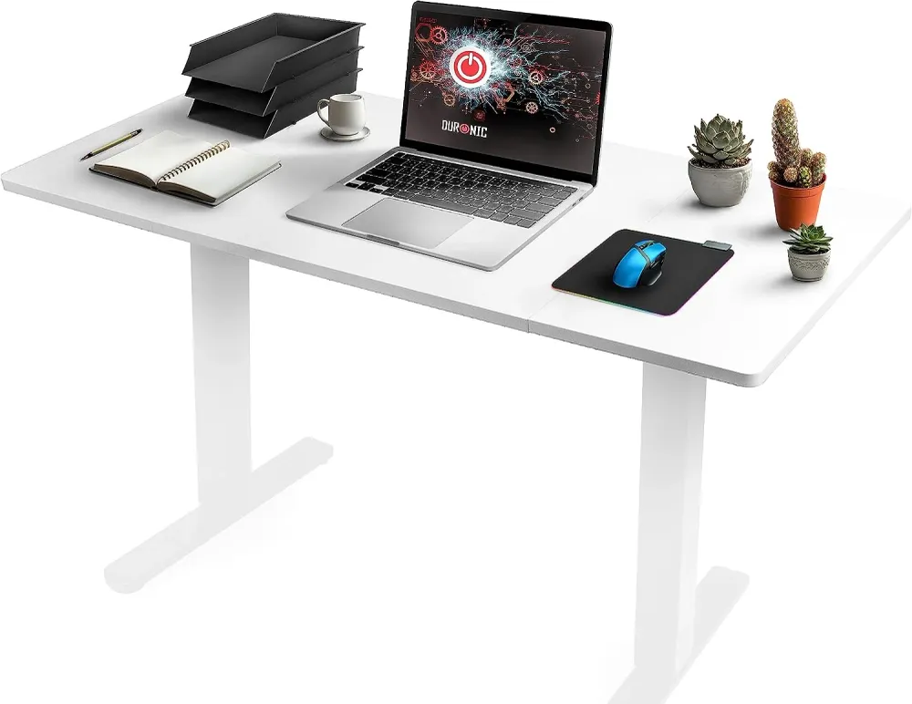 Duronic TT160 WE Plateau pour Bureau Assis Debout de 160 x 60 x 2 cm | Compatible avec la plupart des Structures Assis Deb...