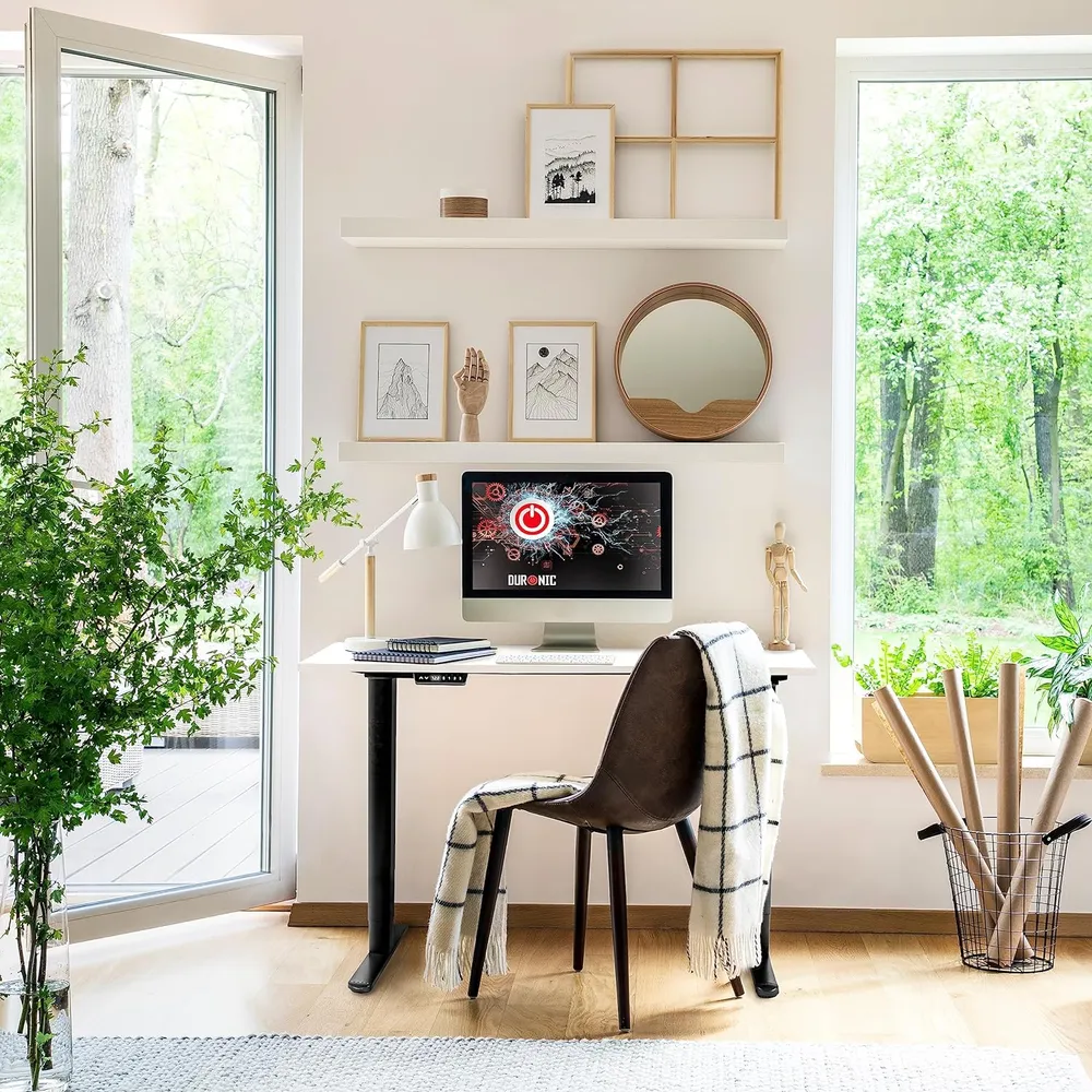 Duronic TT160 WE Plateau pour Bureau Assis Debout de 160 x 60 x 2 cm | Compatible avec la plupart des Structures Assis Deb...