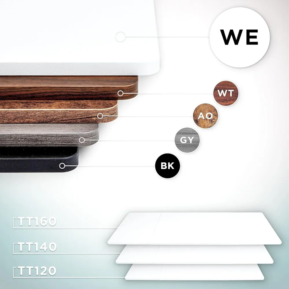 Duronic TT160 WE Plateau pour Bureau Assis Debout de 160 x 60 x 2 cm | Compatible avec la plupart des Structures Assis Deb...