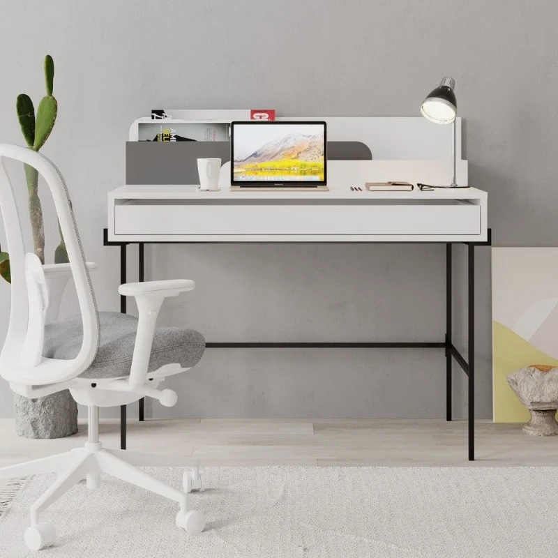 Bureau en bois « Leila » avec 1 tiroir et 2 compartiments, 110 x 60 cm, 101 cm de hauteur Effezeta